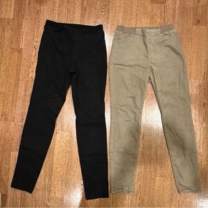 UNIQLO 2 Pairs Women’s HEATTECH Ultra Stretch Skinny Pants  | M | Black & Tan |